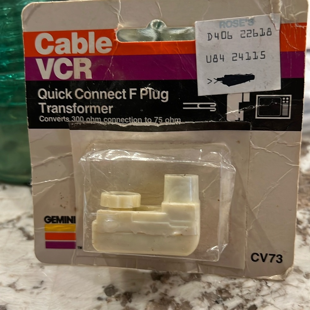 Cable VCR Quick connect F plug transformer Gemini